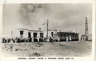 Isle Of Man Snaefell Summit Hotel & Waiting Room Rp Vintage Postcard 27.  12
