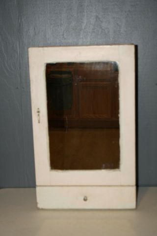 Antique Primitive Wood Wooden Medicine Cabinet W Mirror Drawer
