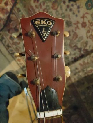 Vintage Sunburst Eko Hollow Body Electric Guitar