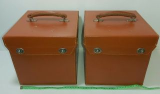 Vintage Leather Storage Case Box 22 X 25 X 23cm