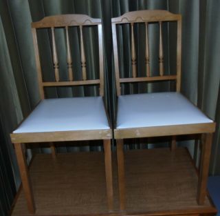 2 Vintage Leg O Matic Folding Chairs Airstream Travel Trailer Extra Guests 1972