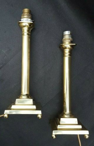 Vintage Brass Column Table Lamp Base