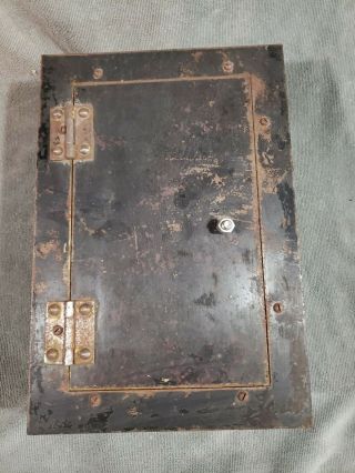 Vintage Antique Steel Fuse Panel Box