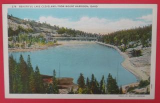 Vtg Postcard - Lake Cleveland From Mount Harrison Idaho