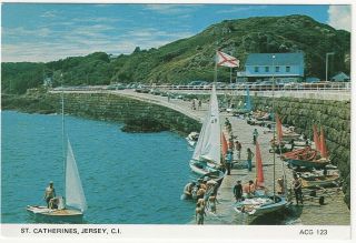 Jersey St Catherines Vintage Colour Postcard