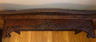 Antique Tiger Oak Wood Treadle Table Top Sewing Art Nouveau Re - Purpose