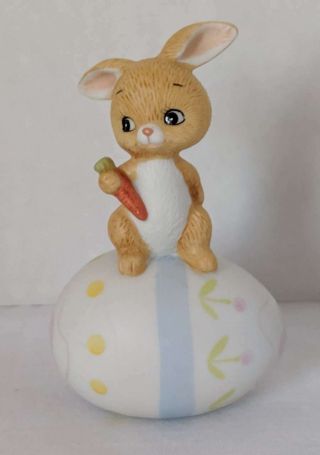 Vintage Enesco 1980 Easter Egg With Bunny Figurine