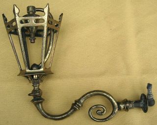 Rare Victorian Brass Gas Light Bracket And Inverted Burner