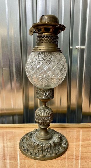 Sherwoods Of Birmingham Vintage Oil Lamp Brass / Copper & Glass