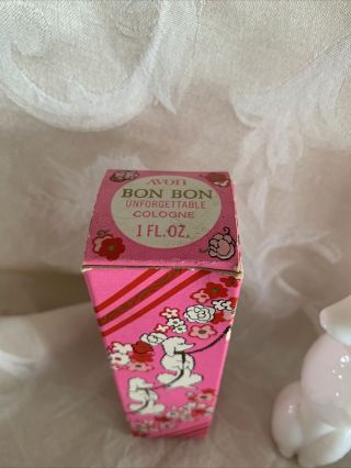 Avon Bon Bon White Poodle 70s Milk Glass Decanter Bottle (empty) 4 
