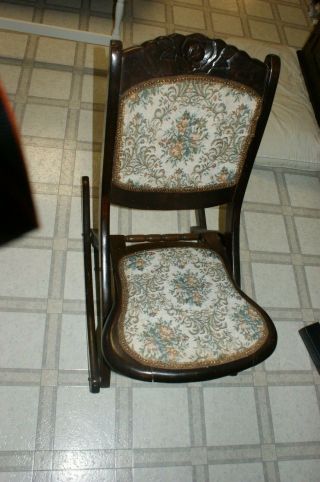 Antique Upholstered folding Rocking chair 2
