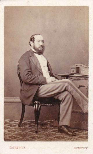 Antique Cdv Photo - Seated Bearded Man.  Berwick Studio