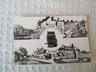 Vintage Rp Multi View Postcard " Good Luck From Alton Hampshire ".  A