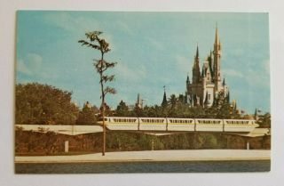 Vintage Florida Postcard Orlando Disney World Monorail To The Magic Kingdom