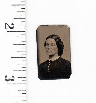 Civil War Era Miniature Gem Tintype Photo.  Pretty Woman.  590