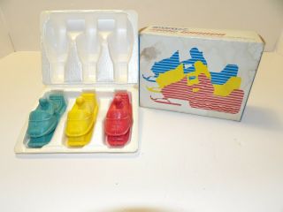 Vintage Avon " Sure Winner " Snowmobile Snowbuggy Shaped Soaps Set Of 3 In The Box