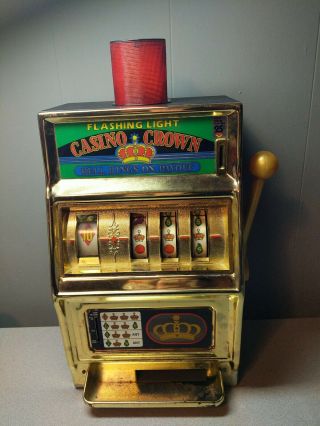 Vintage Casino Crown 25 Cent Slot Machine Bell Rings With Buzzer
