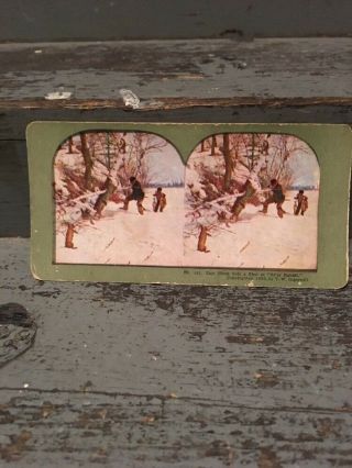 Vintage Colored Hunting Stereoview Cards Dated 1898 Shot Br’er Rabbit