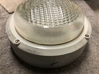 Vintage Industrial Aluminium Holophane Bulk Head Light