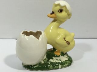 Vintage Baby Chick Hatching From Egg Planter Retro 1950s Art Pottery Adorable