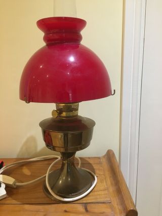 Vintage Brass Aladdin Oil Lamp Converted To Electric