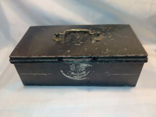 Vintage Metal Strong Box / Lock Box 8 Compartment In