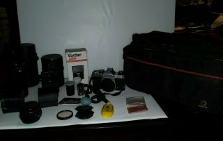 Huge Vintage Asahi Pentax Se K1000 35mm Camera Bundle,  Case,  Lenses,  Extra 