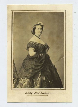 A 19th Century Albumen Photograph Of Lady Middleton D3