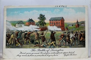 Massachusetts Ma Battle Of Lexington Postcard Old Vintage Card View Standard Pc