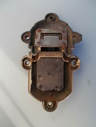 Antique Steamer Trunk parts cast iron lock set no/key 2