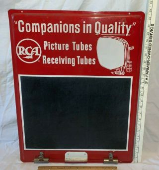 Antique Rca Tv Television Picture Tube Vintage Tin Litho Sign Chalk Board Store