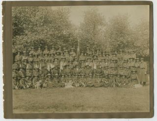A Large Group Of Girl Guides With Leaders & Dogs Vintage 1920 