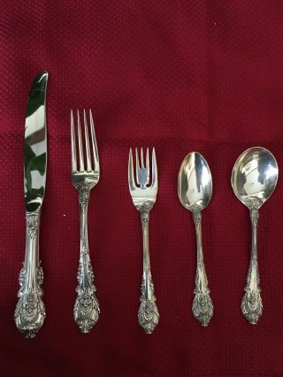 Vintage Five Piece Sterling Silver Place Setting - Sir Christopher By Wallace