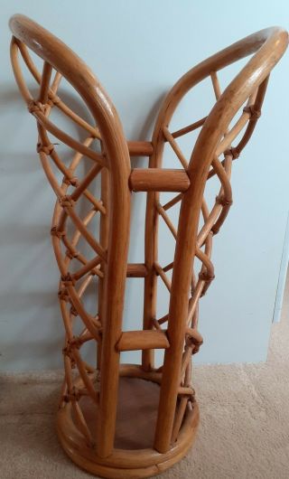 VINTAGE WOODEN BAMBOO CHIPENDALE STYLE UMBRELLA STAND 2