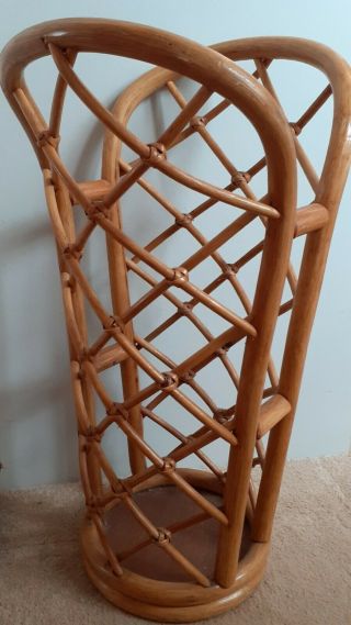 VINTAGE WOODEN BAMBOO CHIPENDALE STYLE UMBRELLA STAND 3