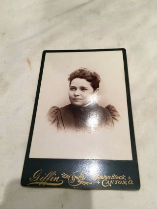 Cabinet Card Photo Victorian Dress Woman Canton,  Ohio 5s