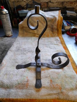 Vintage Rustic Hand Made Decorative Wrought Iron Table Lamp Base