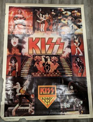Kiss Army Vintage Jumbo Poster 42”x 58” 1977 Aucoin Boutwell Rare