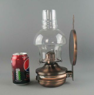 Lamplight Farms Wall Hanging Paraffin Oil Lamp & Chimney Antique Copper Finish 2