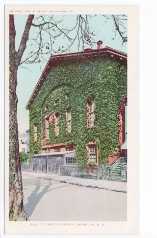 Vintage Brooklyn Navy Yard,  Ny Postcard - Plymouth Church - Unposted