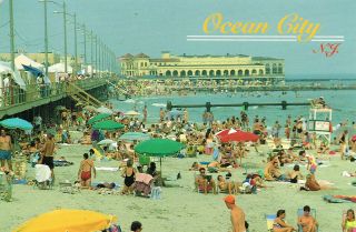 Vintage Beach And Music Pier Ocean City Jersey Postcard