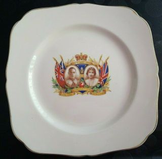 H&k Tunstall Plate: H.  M.  Queen Elizabeth Coronation H.  M.  George 12th May 1937