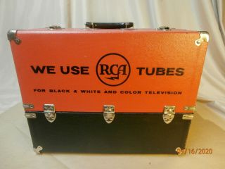 Vintage Large Red & Black Rca Vacuum Tube Caddy Carrying Case 1