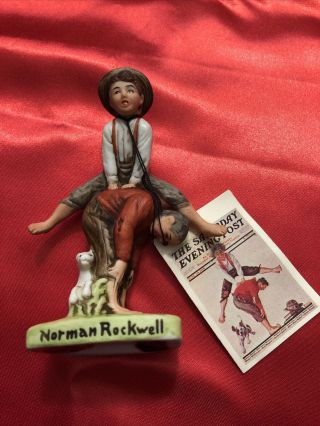Norman Rockwell Porcelain Figurines “leap Frog” Dave Grossman 1979 Nr - 209