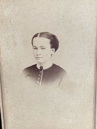 Antique Cdv Photo Civil War Era Woman Winsted Connecticut