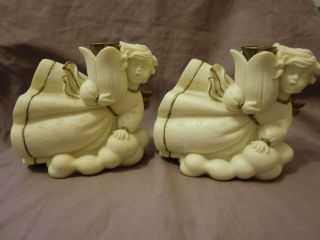 Set Of 2 1998 Windsong By Roman,  Inc Angel Candleholders Numbered