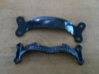 Antique Steamer Trunk Parts (2) Handles (1) Cast Iron (1) Metal