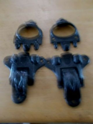 Antique Steamer Trunk parts (2) metal clasps 5 1/4 x 2 3/4 