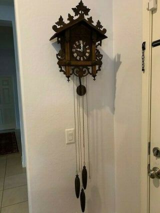 Vintage Coocoo Geo Kuehl Clock Germany (1908 - 1915)