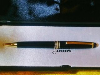 Mont - Blanc Vintage Ball Point Pen The Art Of Writing In The Case Black Gold